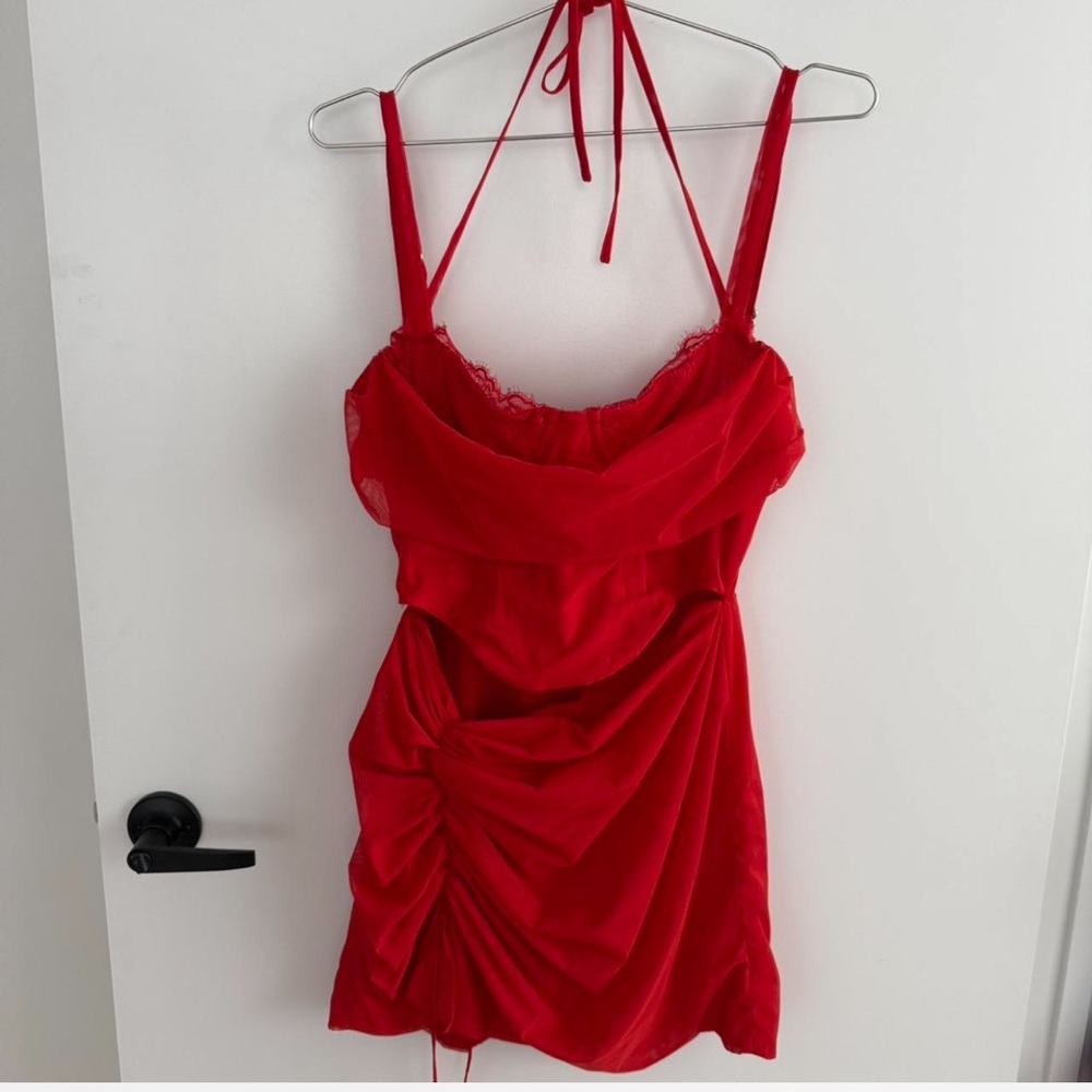 Mistress Rocks Red Corset Dress - Picture 3 of 6